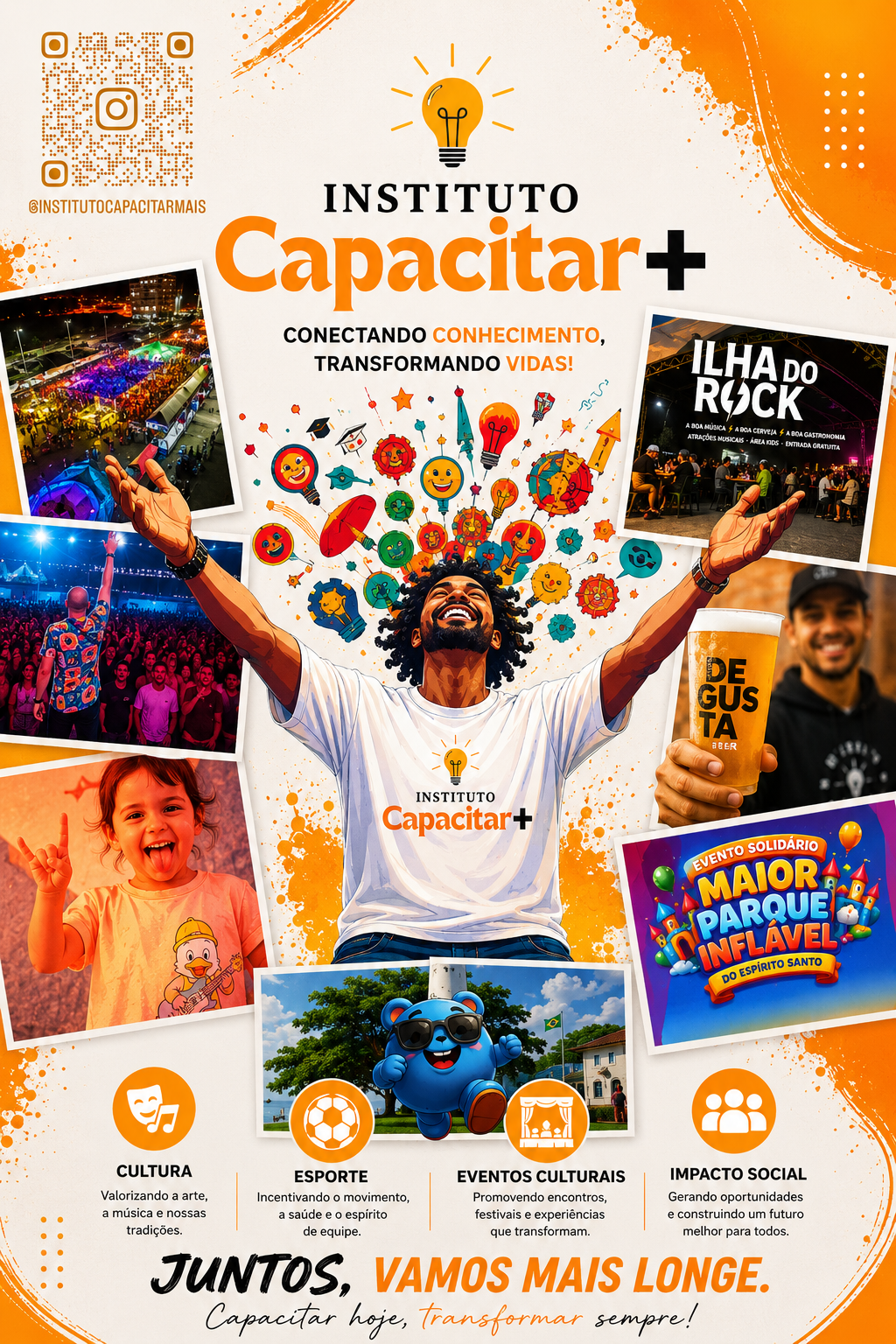 Quadro institucional do Instituto Capacitar Mais: cultura, esporte, eventos culturais e impacto social